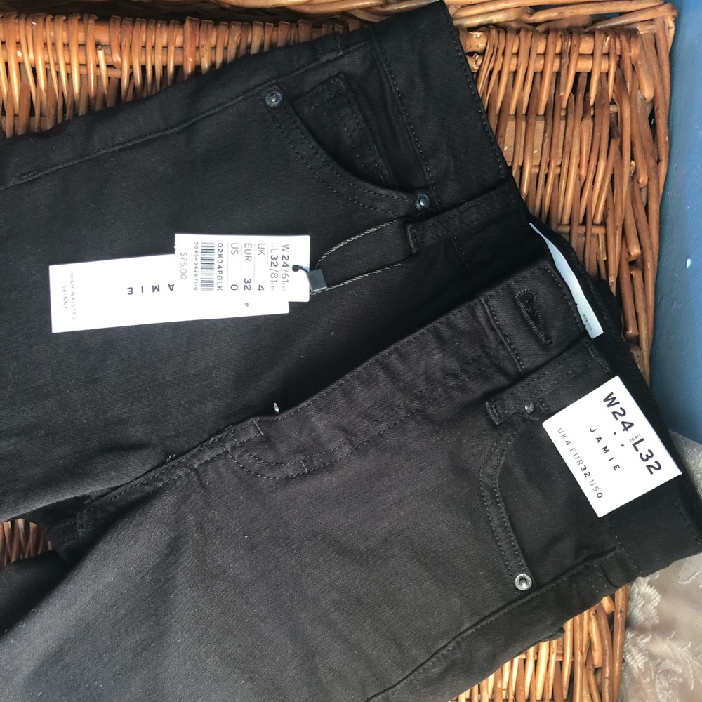 Topshop Jamie ripped black skinny jeans